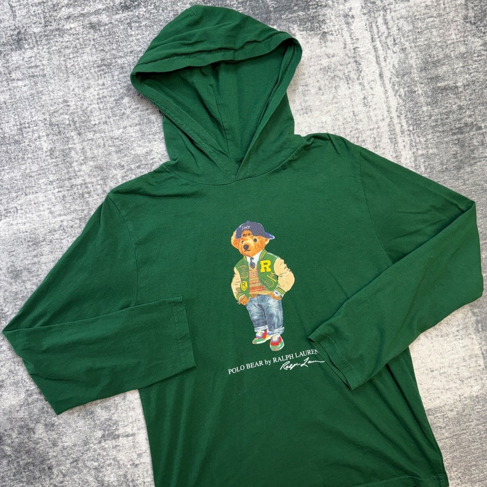Polo Ralph Lauren Bear Hoodie Shirt Youth XL Colligate Ivy Preppy Bear Kids